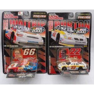 NASCAR 2000 Racing Champions Preview Lot of 2- Ward Burton and Darrell Waltrap